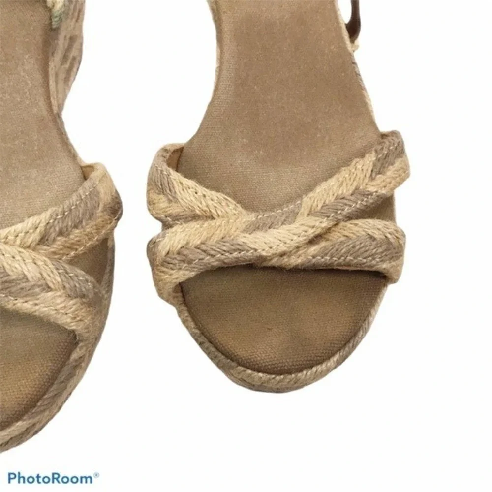 Tory Burch natural Camelia jute wedge sandals
